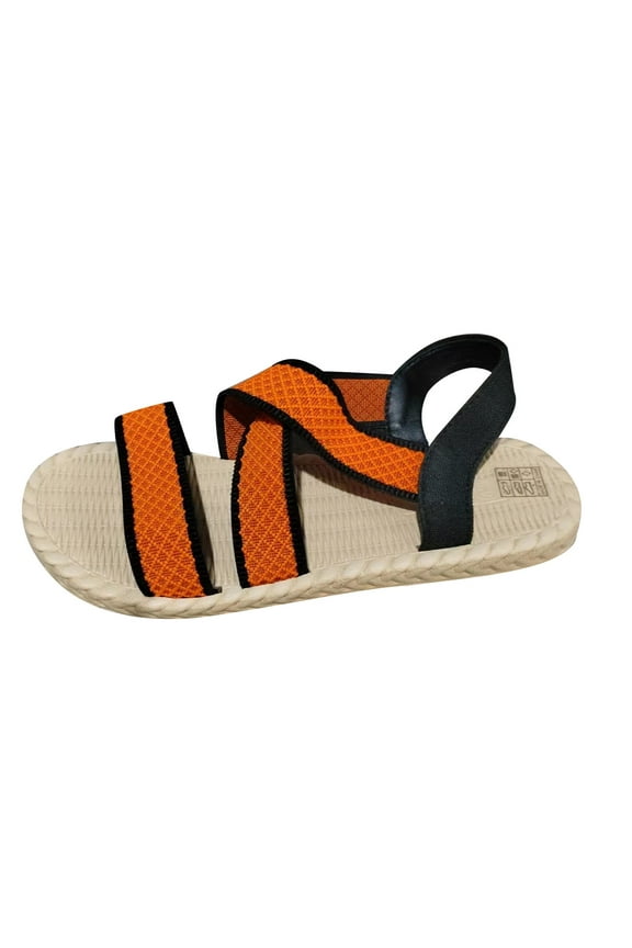 Women's Sandals Comfortable Dressy Summer Bohemian Shoes Open Toe Spring Flat Soft Soled Roman Sandals Beach Shoes Orange Mothers Day Gifts