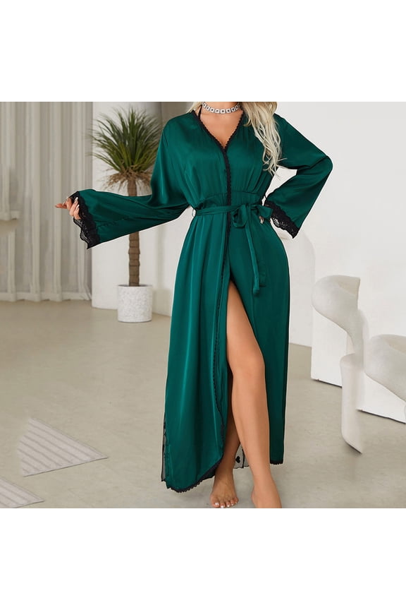 Women's Satin Robe Short Kimono Bathrobes Bride Bridesmaid Wedding Party Robes Sleepwear with Pockets