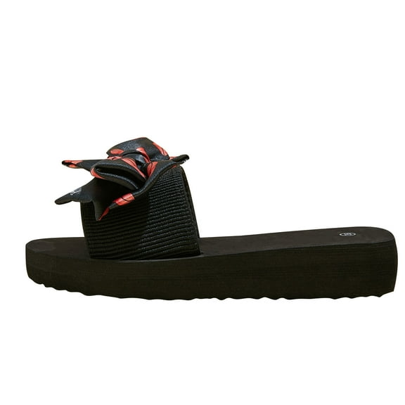 Nrmvnmi Women's Slippers Open Toe Printed Flip-Flops Casual Beach Sandals Floral Summer Comfortable Shoe Black Mothers Day Gifts