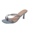 thumbnail image 1 of Nrmvnmi Women's Slippers Summer Open Toe with Clip Toehigh-Heeled Trendy High Heels Outside Wear Sandals Blue Mothers Day Gifts, 1 of 7