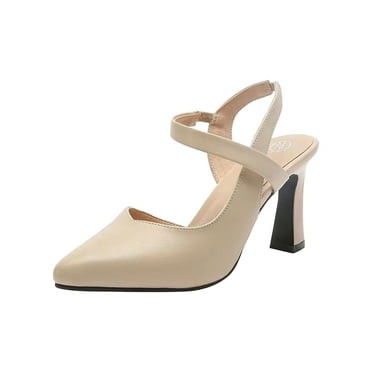 Nrmvnmi Women's Summer Slingback Pointed Toe Stiletto Pumps Slip-On High Heels Office Lady Sandals Party Prom Dress Shoes Khaki Mothers Day Gifts