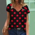 thumbnail image 1 of Nrmvnmi Womens Casual Polka Dot Tops Crewneck Short Sleeve T Shirts Fashion 2024 Spring Summer Loose Fit Shirts Mothers Day Gifts, 1 of 5