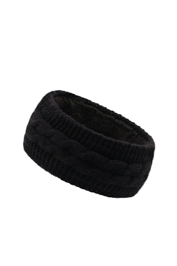 Womens Ear Warmers Headbands Winter Warm Fuzzy Cable Knit Head Wrap Fleece Lined Gifts