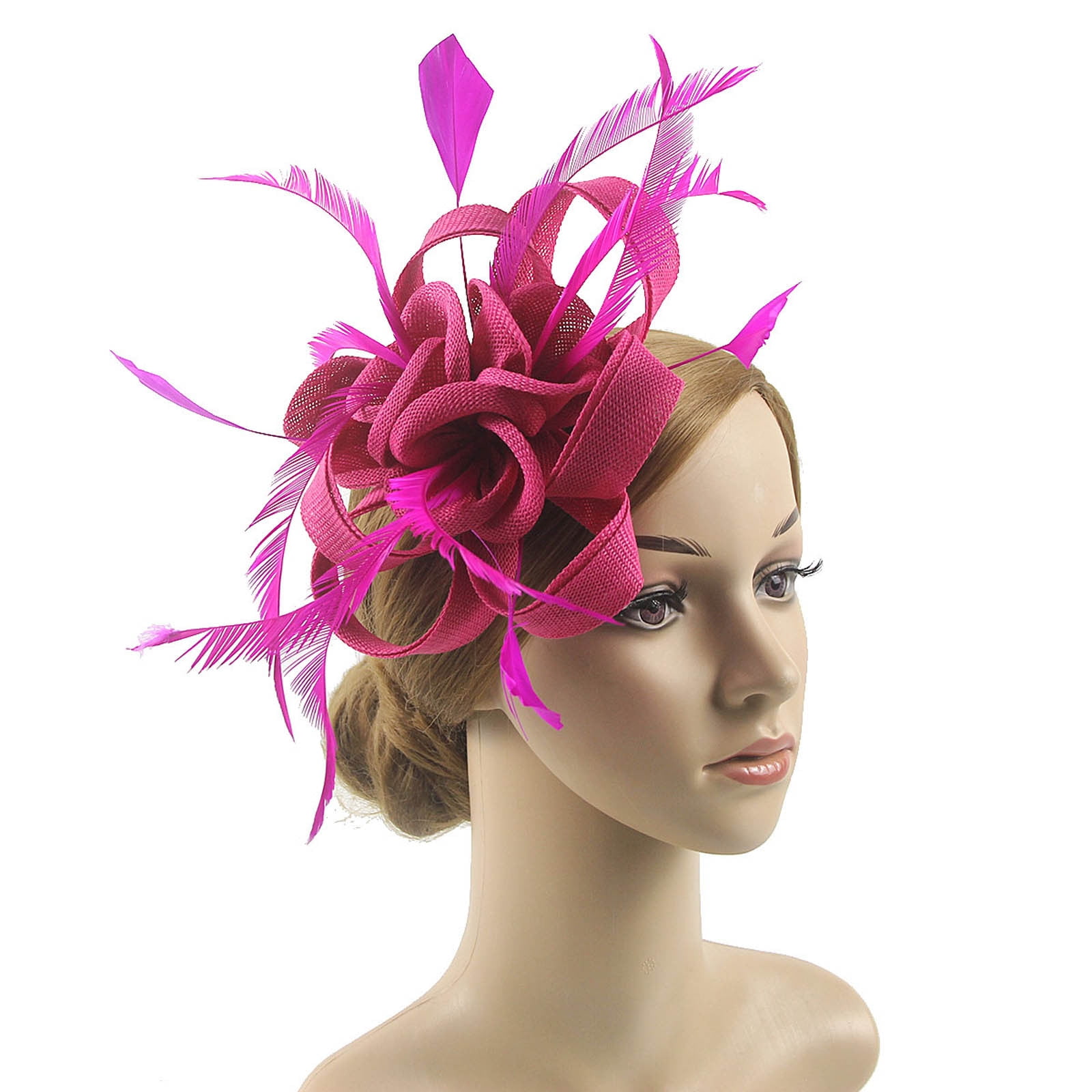 Vintage Feather Fascinator Hat Headband Retro Derby Tea Party Wedding Cocktail Tea Party Fascinator Hat Kentucky Derby Feather... From  main image 2