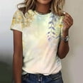 thumbnail image 1 of Nrmvnmi Womens Graphic Prints T Shirts Short Sleeve Round Neck Tops Summer Fashion Trendy Soft Casual Comfy Outfits Clothes 2024 Mothers Day Gifts, 1 of 4