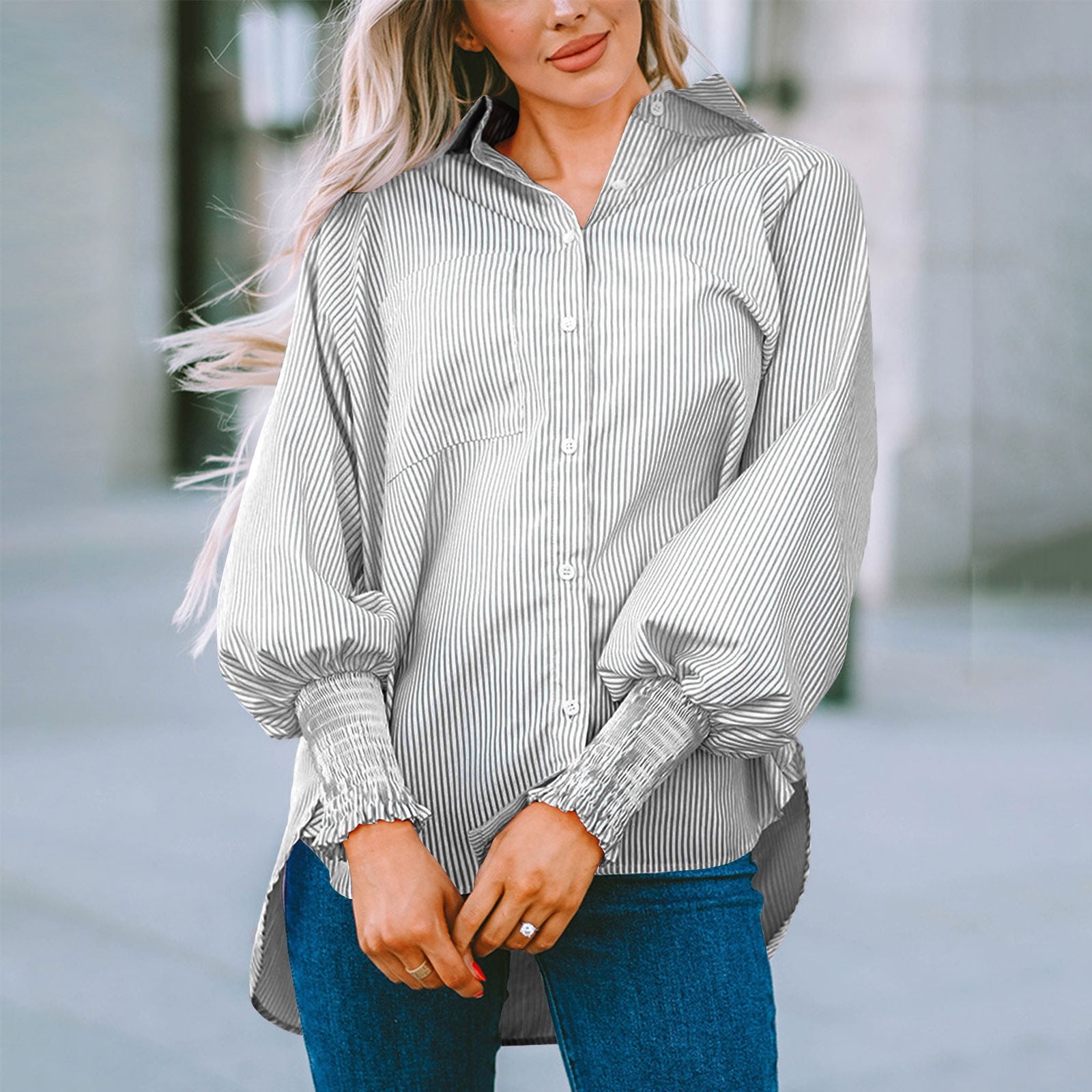 strapless open back dress Women’s Oversized Button-Up Shirt main image 0