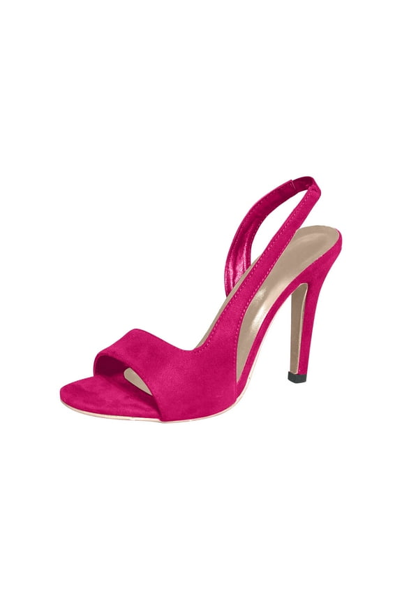 Womens Slingback Open Pointed Toe Stiletto Pumps Slip-On High Heels Office Lady Sandals Party Prom Dress Shoes Hot Pink Mothers Day Gifts