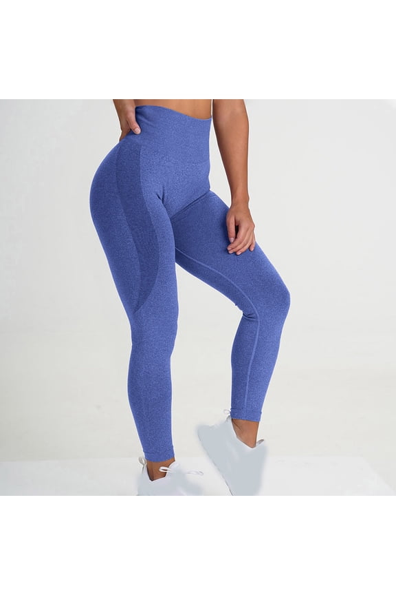 Womens Solid Color High Waist Leggings Ripped Mesh Seamless Workout Yoga Pants Blue-S Mothers Day Gifts
