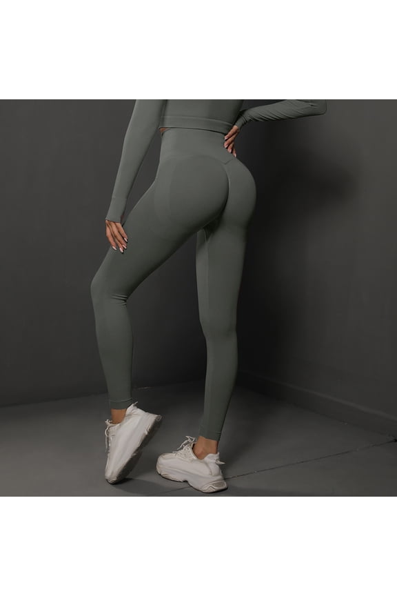 Womens Solid Color High Waist Leggings Ripped Mesh Seamless Workout Yoga Pants Gray-S Mothers Day Gifts