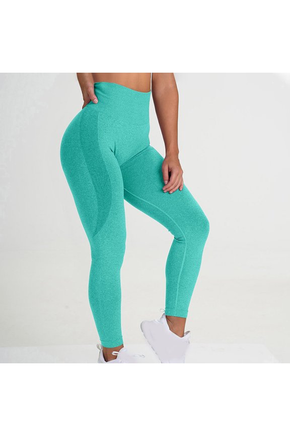 Womens Solid Color High Waist Leggings Ripped Mesh Seamless Workout Yoga Pants Mint Green-S Mothers Day Gifts