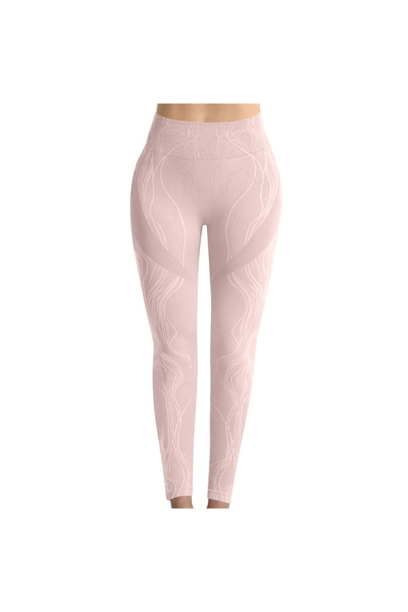 Womens Solid Color High Waist Leggings Ripped Mesh Seamless Workout Yoga Pants Pink-S Mothers Day Gifts