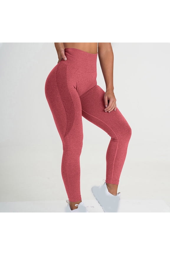 Womens Solid Color High Waist Leggings Ripped Mesh Seamless Workout Yoga Pants Red-M Mothers Day Gifts