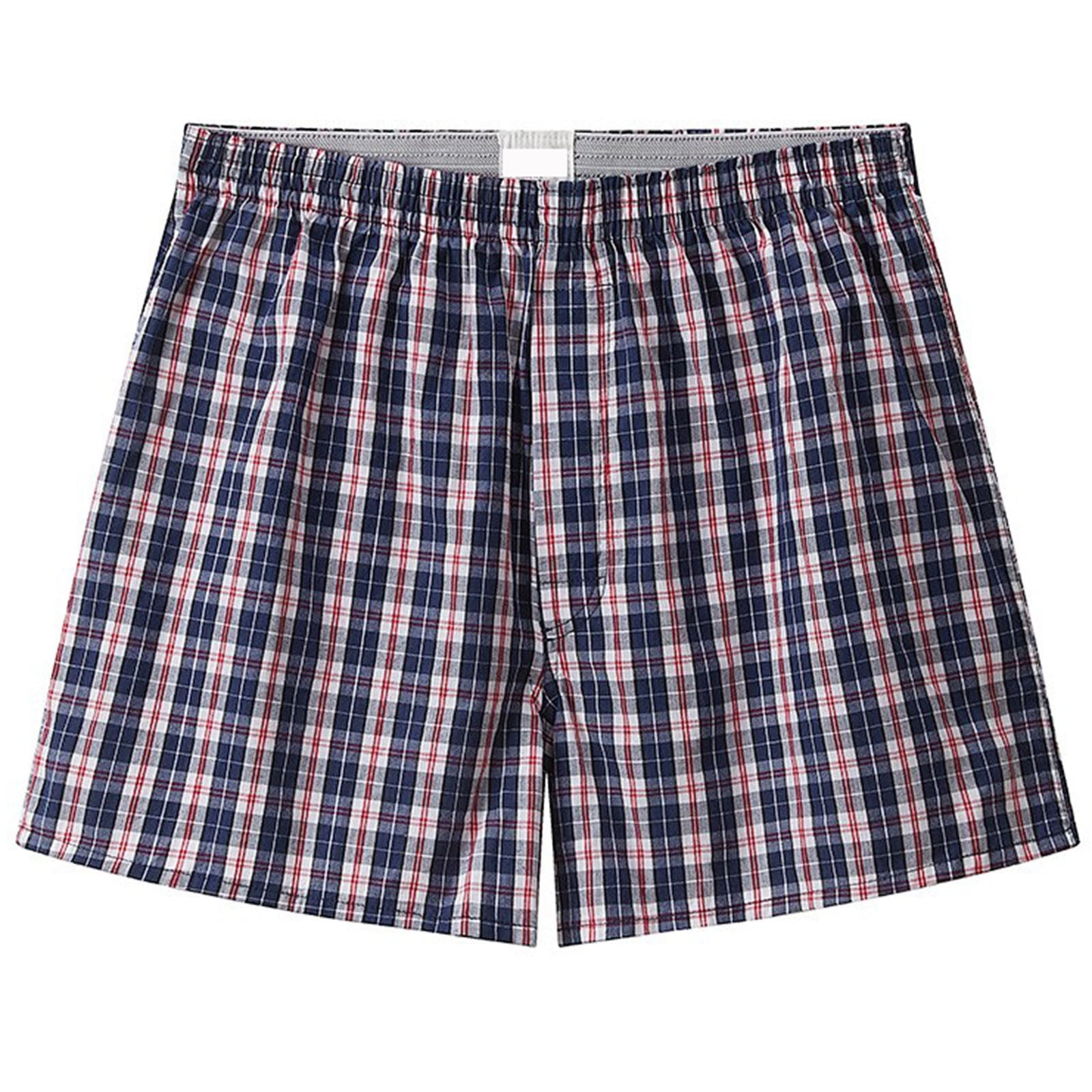 Nrmvnmi Y2k Men Pajamas Shorts Low Rise Pj Sleep Shorts Plaid Boxer