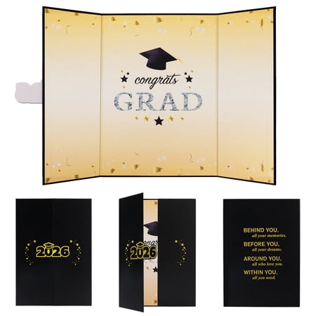 Nrnio 2026 Graduation Guest Book Black Gold, Class of 2026 Graduation Signature Sign in Book, Graduation Party Decorations Supplies for High School College, Congrats Grad Keepsake Gift for Her Him