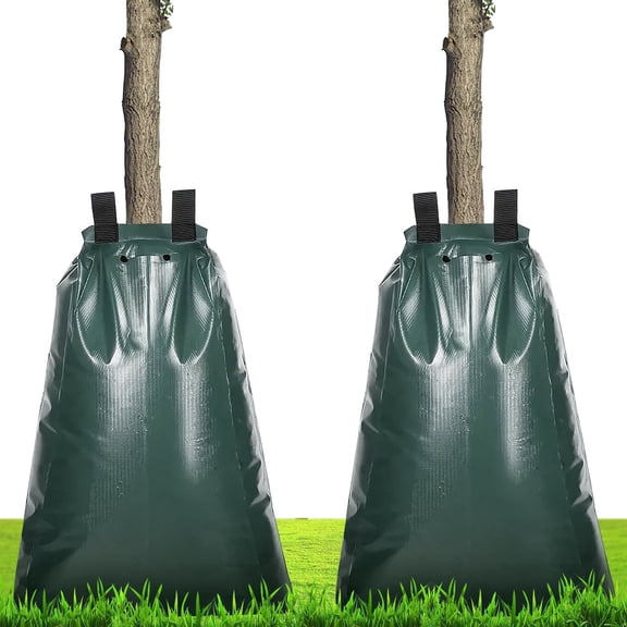 Nrnio Tree Watering Bags 20 Gallon, Slow Release Tree Bags for Watering, Heavy Duty Reusable PE Watering Bags with Zipper for New Planted, Transplanted, Established Trees (2 Pack)
