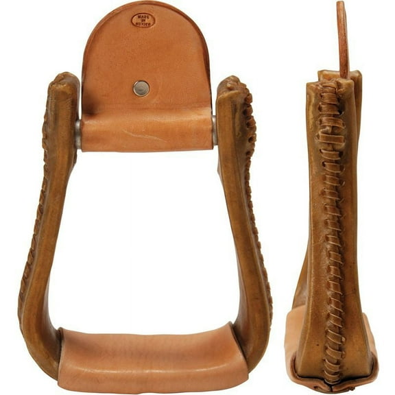 Nrs Rawhide Covered Barrel Stirrup 2