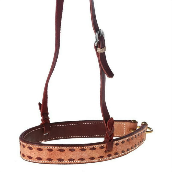 Nrs Roughout Noseband with Latigo Buckstitch