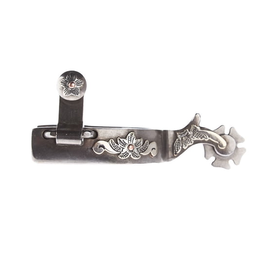 Nrs Silver Floral Kid`s 3/4in Band Spurs