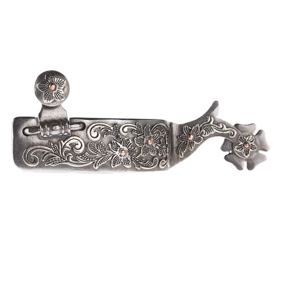 Nrs Silver Floral Men`s 1 1/4in Band Spurs