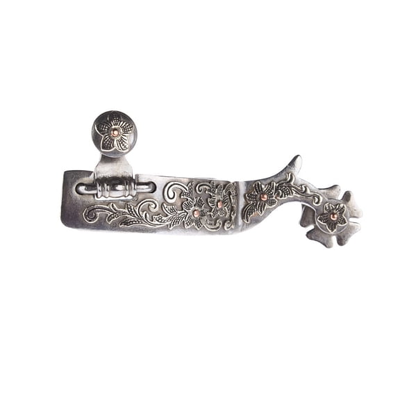 Nrs Silver Floral Youth 1in Band Spurs