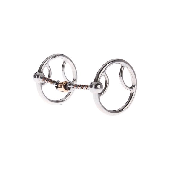 Nrs Twisted Wire Copper Dog Bone Locked O Ring Gag Bit