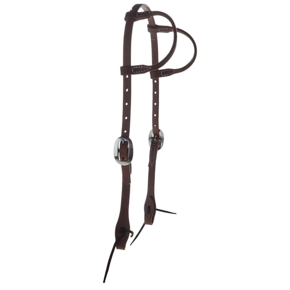 Nrs (m) Oiled Double Ear Headstall withbit tie
