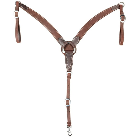 Nrs (m) Roughout Chocolate Harness 1 1/2" Tapered Breast Collar (12)