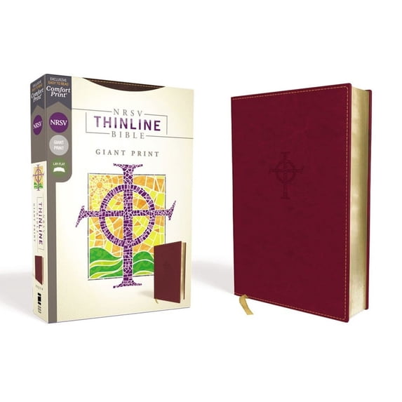 Nrsv, Thinline Bible, Giant Print, Leathersoft, Burgundy, Comfort Print (Other)(Large Print)
