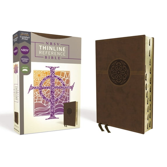Nrsv, Thinline Reference Bible, Leathersoft, Brown, Indexed, Comfort Print (Hardcover)