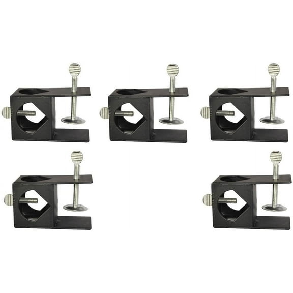 Tiki Torch Deck Clamp Deck Torch Holder - Adjustable Metal - Up to 1" Diameter, Black