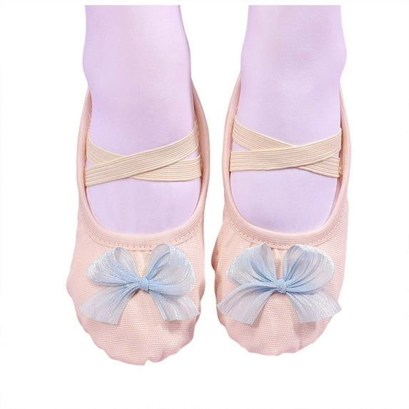 Nskgu Ballet Shoes Split-Sole Dance Slippers Toddler Kid Practice Shoes Flats Soft Lightweight with Elastic Laces for Performance Gymnastics Yoga