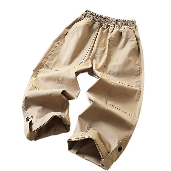 Nskgu Boys Baggy Cargo Pants Casual Loose Fit Parachute Pant Fashion Harem Joggers with Pockets