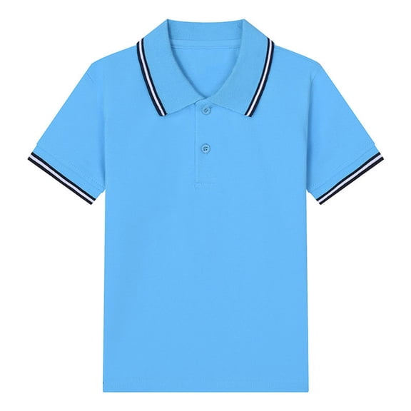 Nskgu Boys Short Sleeve Polo Shirts Kids School Uniform Shirt 2-15 Years
