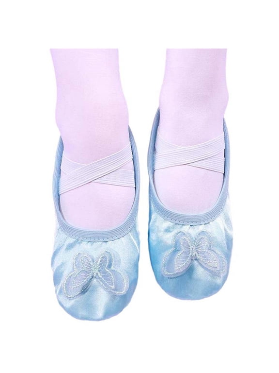 Canvas Ballet Shoes for Boys Girls Highly Stretchy Split Sole Bow Ballet Slippers for Girls