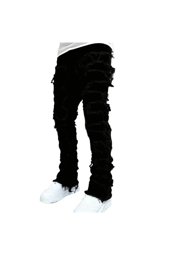 Girls Boys Ripped Distressed Destroyed Slim Fit Straight Leg Denim Jeans