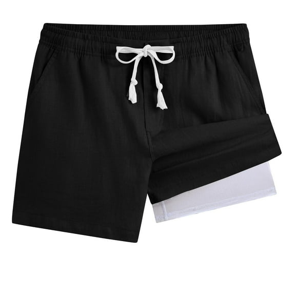 Nskgu Kids 2-in-1 Running Shorts Boys Girls Quick Dry Athletic Shorts with Compression Liner for Sports