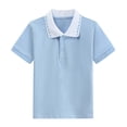 thumbnail image 1 of Nskgu Kids Boys Short Sleeve School Uniform String Polo Shirts 2-15 Years, 1 of 5
