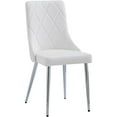 thumbnail image 1 of Contemporary Faux Leather and Metal Dining Chair Set of 2 White and Chrome, 1 of 2