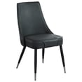 thumbnail image 1 of MidCentury Faux Leather and Metal Dining Chair Set of 2 Vintage Grey and Black, 1 of 6