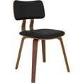 thumbnail image 1 of MidCentury Modern Faux Leather and Wood Dining Chair Black and Walnut, 1 of 4