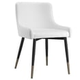 thumbnail image 1 of Modern Faux Leather and Metal Dining Chair Set of 2 White and Black, 1 of 5
