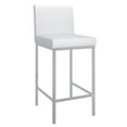 thumbnail image 1 of Contemporary Faux Leather and Metal 26" Counter Stool Set of 2 White and Chrome, 1 of 6