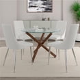 thumbnail image 1 of Nspire 207-264-087WT Rocca & Devo Dining Set in Walnut with White Chair - 5 Piece, 1 of 1