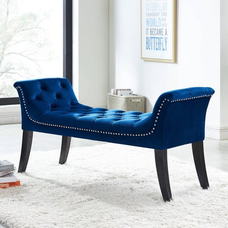 Nspire 49.25 x 17.75 x 21.75 in. Velci Bench in Blue & Black