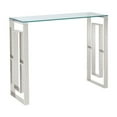 thumbnail image 1 of Contemporary Stainless Steel and Glass ConsoleDesk Silver, 1 of 8