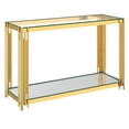thumbnail image 1 of Contemporary Metal and Glass Console Table Gold, 1 of 5