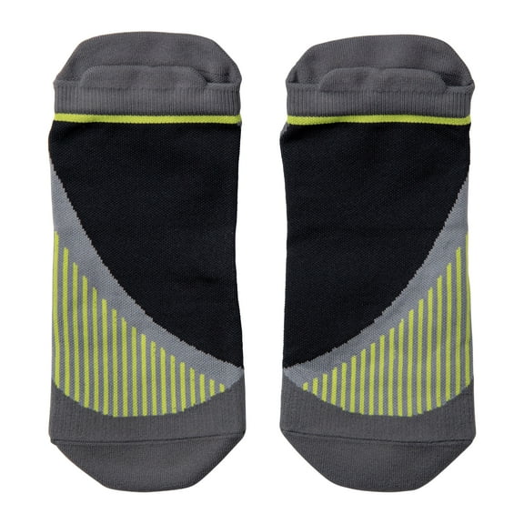 Nspire Sport Run Low Rise Ankle Socks Black and Yellow, Large, Adult, Unisex