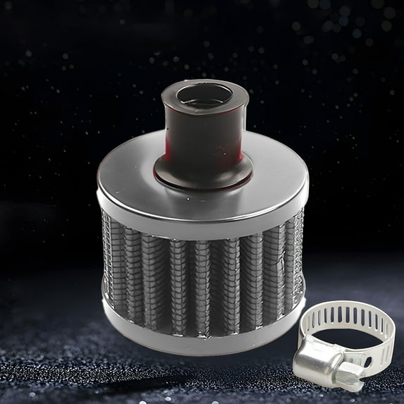 Nsxcdh 0.5inch Engine Crankcase Breather Filter Mushroom Head,Aluminum Alloy High Flow,Universal Clamp on Improves Airflow Washable,Cold Air Auxiliary Vent Performance Automotive