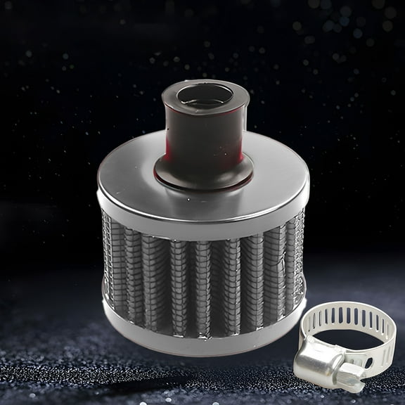 Nsxcdh 0.5inch Engine Crankcase Breather Filter Mushroom Head,Aluminum Alloy High Flow,Universal Clamp on Improves Airflow Washable,Cold Air Auxiliary Vent Performance Automotive