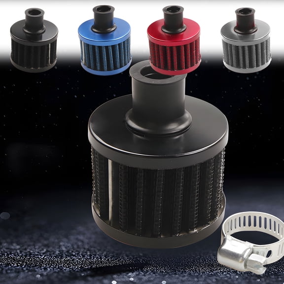 Nsxcdh 0.5inch Engine Crankcase Breather Filter Mushroom Head,Aluminum Alloy High Flow,Universal Clamp on Improves Airflow Washable,Cold Air Auxiliary Vent Performance Automotive